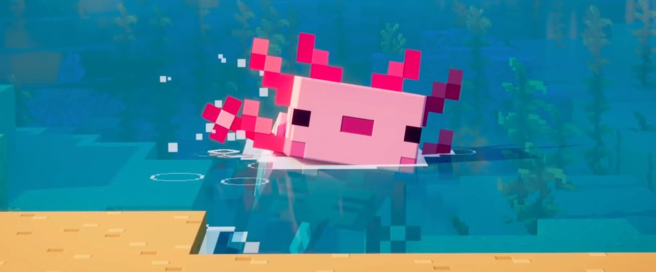 В Minecraft завалили Дракона Края с помощью сотни аксолотлей