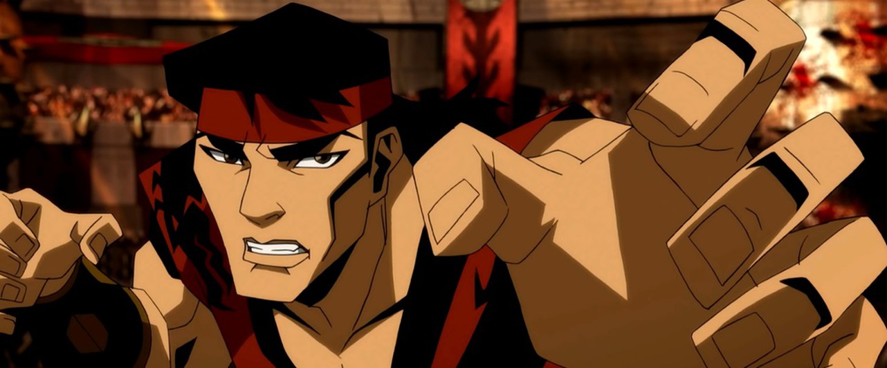 Лю Кан дерется с Шанг Цунгом в отрывке Mortal Kombat Legends Battle of the Realms