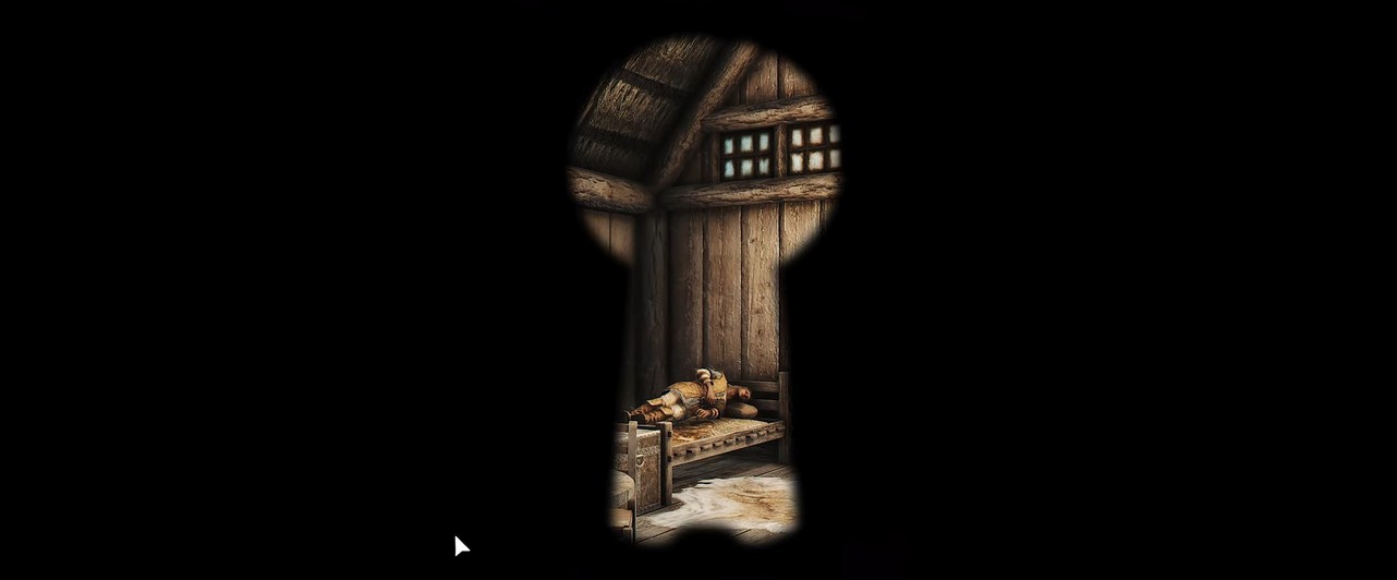 Now in Skyrim you can peep through the keyhole